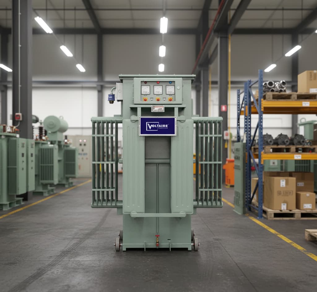 Industrial servo voltage stabilizer manufactured by Voltaire Power Systems